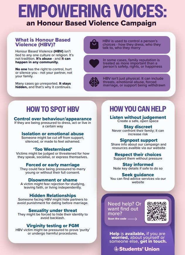 University of Lancashire, Student Union HBV 'Empowering Voices' Campaign 