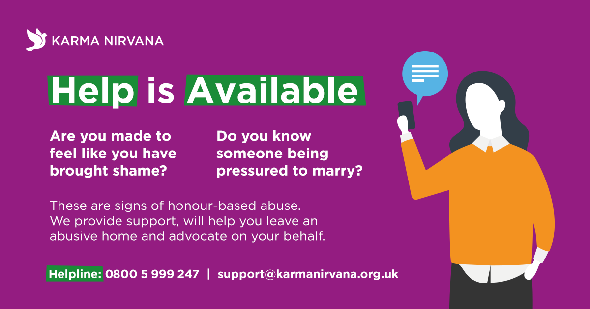 Karma Nirvana - Help is Available. 0800 5 999 247