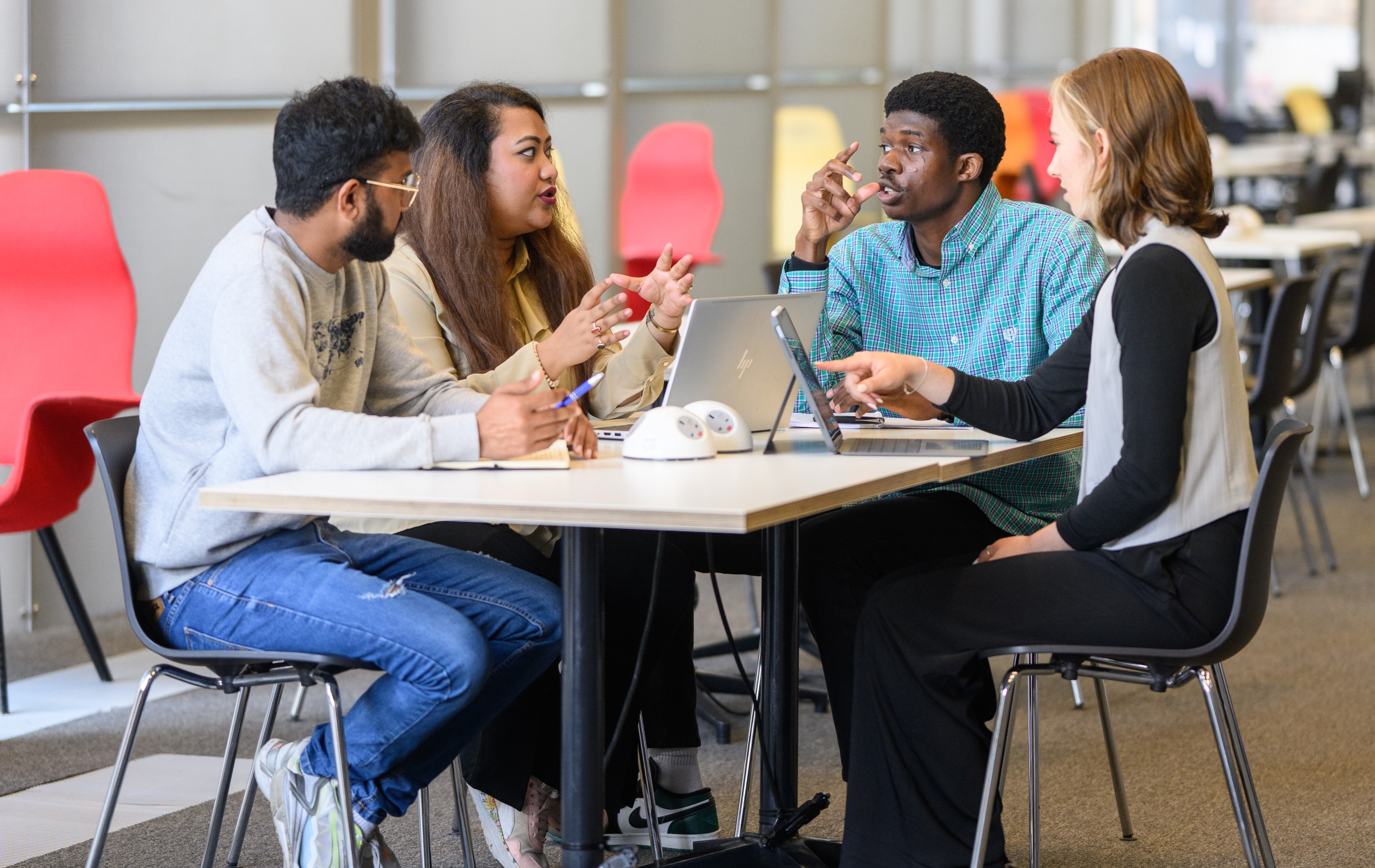 Students and Staff Talking